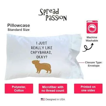 SpreadPassion Capybara Pillowcase - Capybara Gifts - Capybara Pillow Case - Capybara Lover Gift