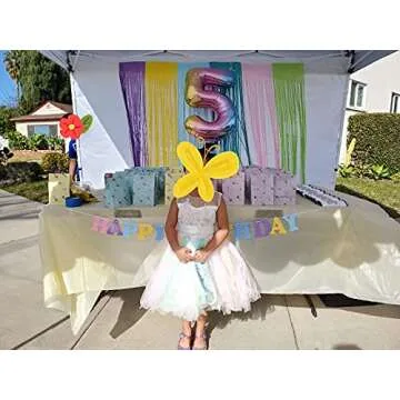 Weileenice Ivory Flower Girl Dress Pastel Tulle 3D Embroidery Beads Easter Rainbow Toddler Fancy Pageant Wedding Party Lace Bridesmaid Prom Formal Ball Gown 2 3 Kids Princess Holiday Birthday Dresses