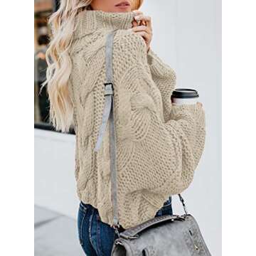 Asvivid Women's Turtleneck Chunky Fall Sweater Pullover