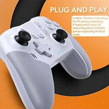 Uberwith Wireless Game Controller - Dual Vibration Gamepad for PC, PS3, Android & More