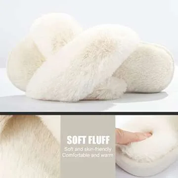 Metog Women's Fuzzy Slippers - Elegant and Soft Indoor/Outdoor