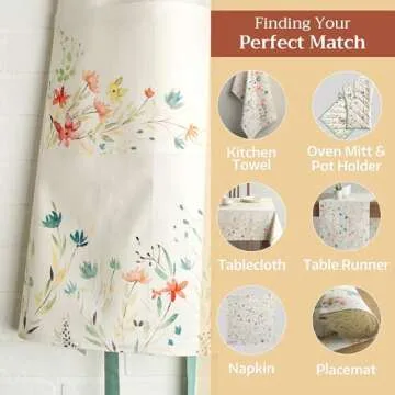 Maison d' Hermine Colmar 100% Cotton 1 Piece Kitchen Apron with an Adjustable Neck & Visible Center Pocket with Long Ties for Women Men | Chef (27.50"x31.50")