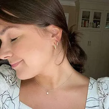 Elegant Gacimy Small Gold Hoop Earrings 14K Gold Plated