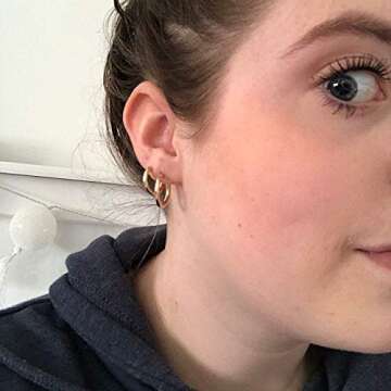 Elegant Gacimy Small Gold Hoop Earrings 14K Gold Plated