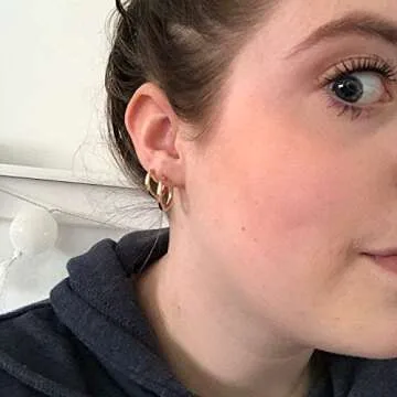 Elegant Gacimy Small Gold Hoop Earrings 14K Gold Plated