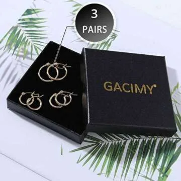 Elegant Gacimy Small Gold Hoop Earrings 14K Gold Plated