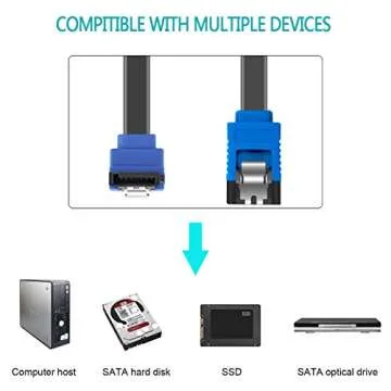 BENFEI SATA Cable III, 3 Pack SATA Cable III 6Gbps 90 Degree Right Angle with Locking Latch 18 Inch for SATA HDD, SSD, CD Driver, CD Writer - Blue