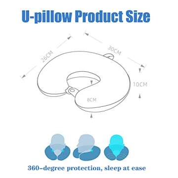 DUANY STORE Neck Pillow for Traveling, Upgraded Travel Neck Pillow for Airplane 100% Pure Memory Foam Travel Pillow for Flight Headrest Sleep, Portable Plane Accessories