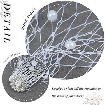 Heread 1920s Pearl Birdcage Veil for Brides and Girls