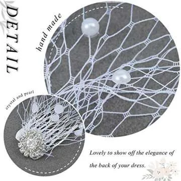 Heread 1920s Pearl Birdcage Veil for Brides and Girls