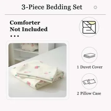 DREAMINGO Cute Strawberry Duvet Cover Queen Teen Girls Bedding Set Kawaii Bedroom Decor Cotton Quilt...