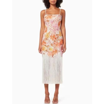 Women's Spaghetti Strap Hollow Out Lace & Tassels Cocktail Pencil Dress - Elegant & Chic!