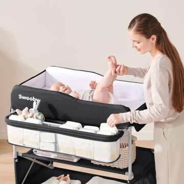 Sweeby Portable Baby Changing Table - Foldable & Mobile Nursery Organizer