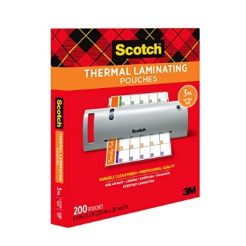 Scotch Laminating Pouches, 200 Count, Photo Safe & Clear