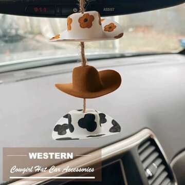 Cowboy Hat Car Charm - Cute Handmade Car Decor