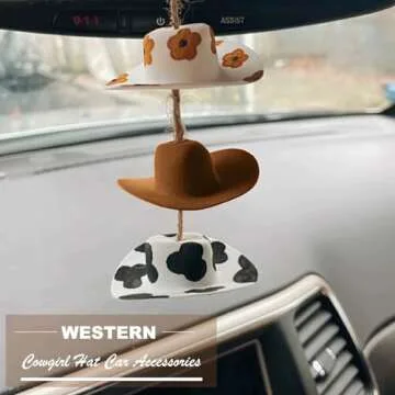 Cowboy Hat Car Charm - Cute Handmade Car Decor