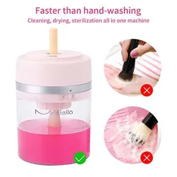 Electric Makeup Brush Cleaner Dryer Machine, USB Charging Portable Automatic Cosmetics Brushes Makeup Sponges Washing Cleaning Self-Drying Machine