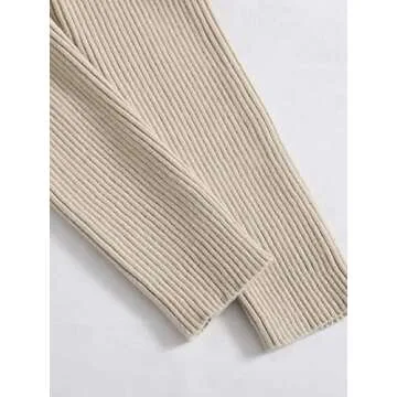 Floerns Women's Tie Front Long Sleeve Rib Knit Shrug Sweaters Cardigan Crop Top