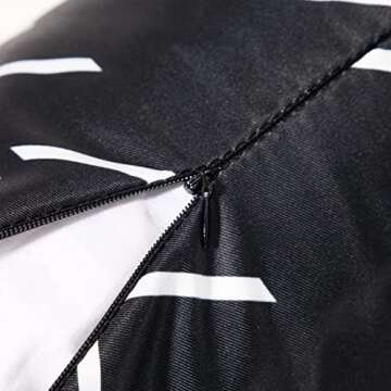 Adabana Pack of 2 Outdoor Waterproof Throw Pillow Covers Decorative Boho Pillow Cover Striped for Home Patio Garden 18x18 Inches Black