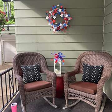 Adabana Pack of 2 Outdoor Waterproof Throw Pillow Covers Decorative Boho Pillow Cover Striped for Home Patio Garden 18x18 Inches Black