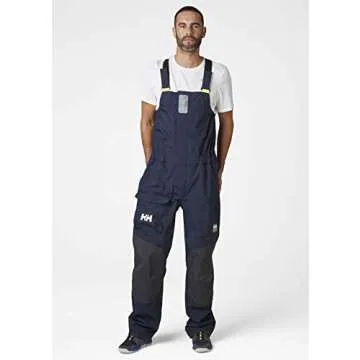 Helly-Hansen Pier 3.0 Coastal Sailing Bib Overalls for Men - Waterproof, Windproof, and Breathable, with Mesh Lining and Reinforced Seat and Knees, 597 Navy - X-Large