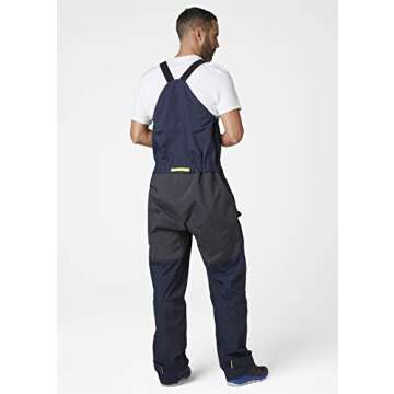 Helly-Hansen Pier 3.0 Coastal Sailing Bib Overalls for Men - Waterproof, Windproof, and Breathable, with Mesh Lining and Reinforced Seat and Knees, 597 Navy - X-Large