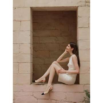 Elegant Ankis Slingback Heels for Women in Nude & Black