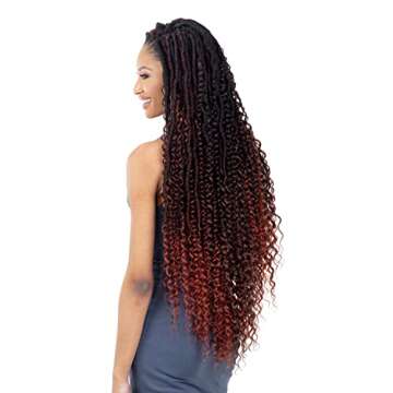 FreeTress Synthetic Hair Crochet Braids Boho Hippie Loc 30" (4-pack, 1B)
