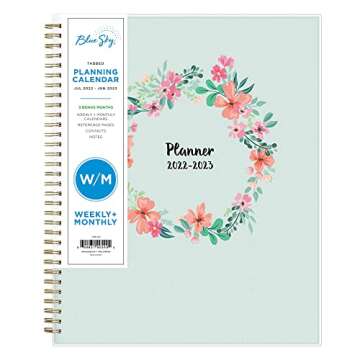 Blue Sky 2022-2023 Academic Year Weekly & Monthly Planner, 8.5" x 11", Frosted Flexible Cover, Wireb...