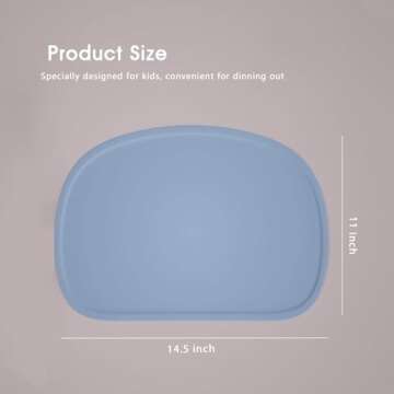 Cuddle Campus Set of 3 Silicone Placemats with Raised Edges for Kids,Toddlers,Babies, Non-Slip Dinni...
