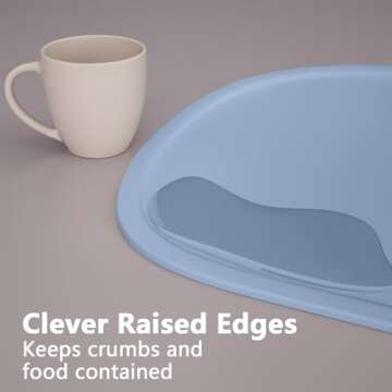 Cuddle Campus Set of 3 Silicone Placemats with Raised Edges for Kids,Toddlers,Babies, Non-Slip Dinning Table Mat, Baby Eating Mat, Food Mat