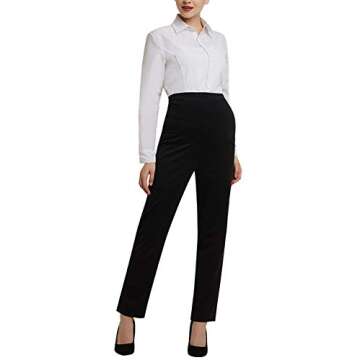Bhome Maternity Dress Pants for Work Bootcut Over-Bump Stretchy Office Work Long Pants Trousers Blac...