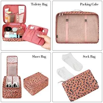 BAGAIL 8 Set Packing Cubes - Stylish & Organized Travel