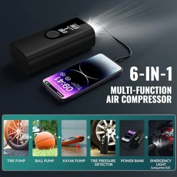 Portable Tire Inflator: 180PSI Electric Air Pump