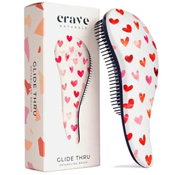 Crave Naturals Glide Thru Detangling Hair Brush - Gentle on Tangles for Kids and Adults
