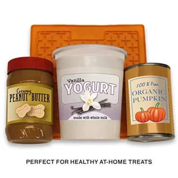 Slow Feeder Dog Lick mat (Boredom Buster Perfect for Dog Food, Dog Treats, Yogurt, or Peanut Butter) [Fun Alternative to a Slow Feed Dog Bowl] Available in a Variety of Colors & Sizes