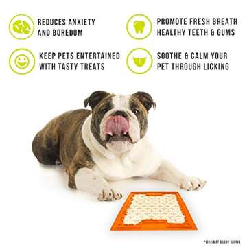 Slow Feeder Dog Lick mat (Boredom Buster Perfect for Dog Food, Dog Treats, Yogurt, or Peanut Butter) [Fun Alternative to a Slow Feed Dog Bowl] Available in a Variety of Colors & Sizes