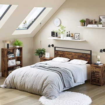 Stylish VASAGLE Metal Queen Bed Frame with Storage