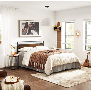 Stylish VASAGLE Metal Queen Bed Frame with Storage