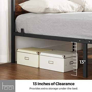 Stylish VASAGLE Metal Queen Bed Frame with Storage