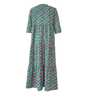 Women's 2024 Summer Maxi Dress Spaghetti Strap Spring Casual Boho V Neck Split Beach Long Flowy Dresses Trendy