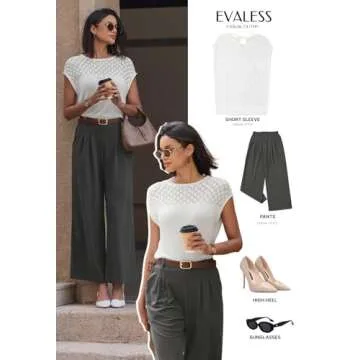 EVALESS Womens Fashion Short Sleeve Sweaters Casual Crewneck Crochet Hollow Out Tops Summer Clothes Trendy 2025 Bow Tie Back Pullover Shirts Cute Knit T Shirts Lightweight Sweater Tops Black Medium