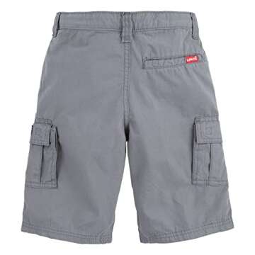 Levi's Boys' Cargo Shorts, Steel Grey, 5