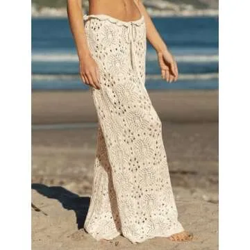 Saodimallsu Women's Stylish Crochet Beach Coverup Pants