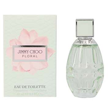 JIMMY CHOO Floral Eau de Toilette - Long Lasting Fragrance with notes of Nectarine, Sweet Pea & Musk - Fruity & Musky - 1.3 fl. oz.