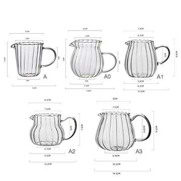 Ochine Elegant Wave Shaped Glass Creamer Pitcher