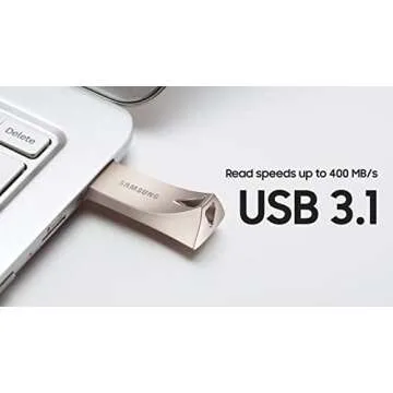 SAMSUNG BAR Plus 256GB USB 3.1 Flash Drive with 400MB/s Speed