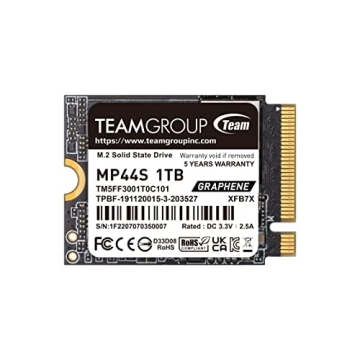 TEAMGROUP MP44S 1TB M.2 PCIe 4.0 SSD with SLC Cache for Gaming and PC