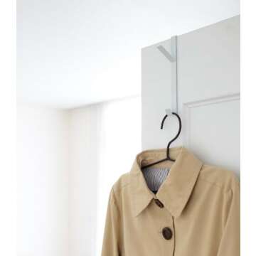 Yamazaki Home Smart Over The Door Hook - Hanging Coat Rack - Steel