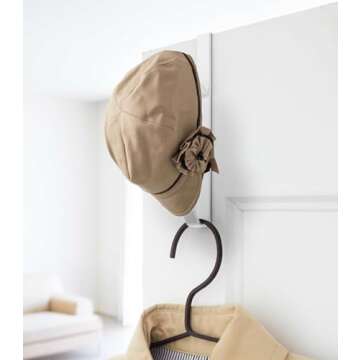 Yamazaki Home Smart Over The Door Hook - Hanging Coat Rack - Steel
